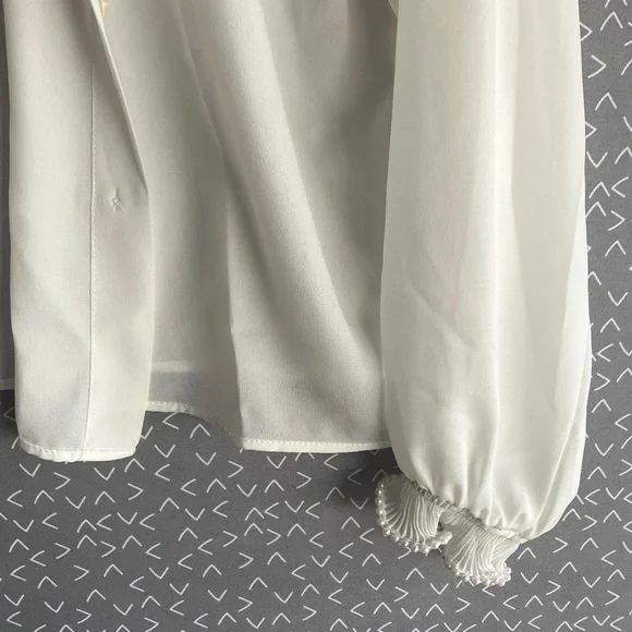 Zara White Button-Up Blouse - Picture 3 of 6